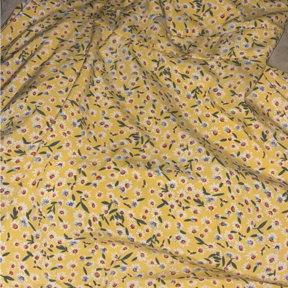 SHEIN Yellow Floral Mini Dress